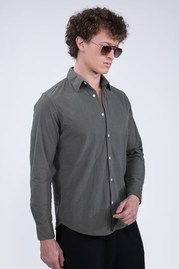 Green Corduroy Full Sleeve Shirt