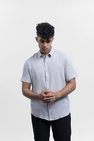 Regular Fit Viscose Grey Shirt