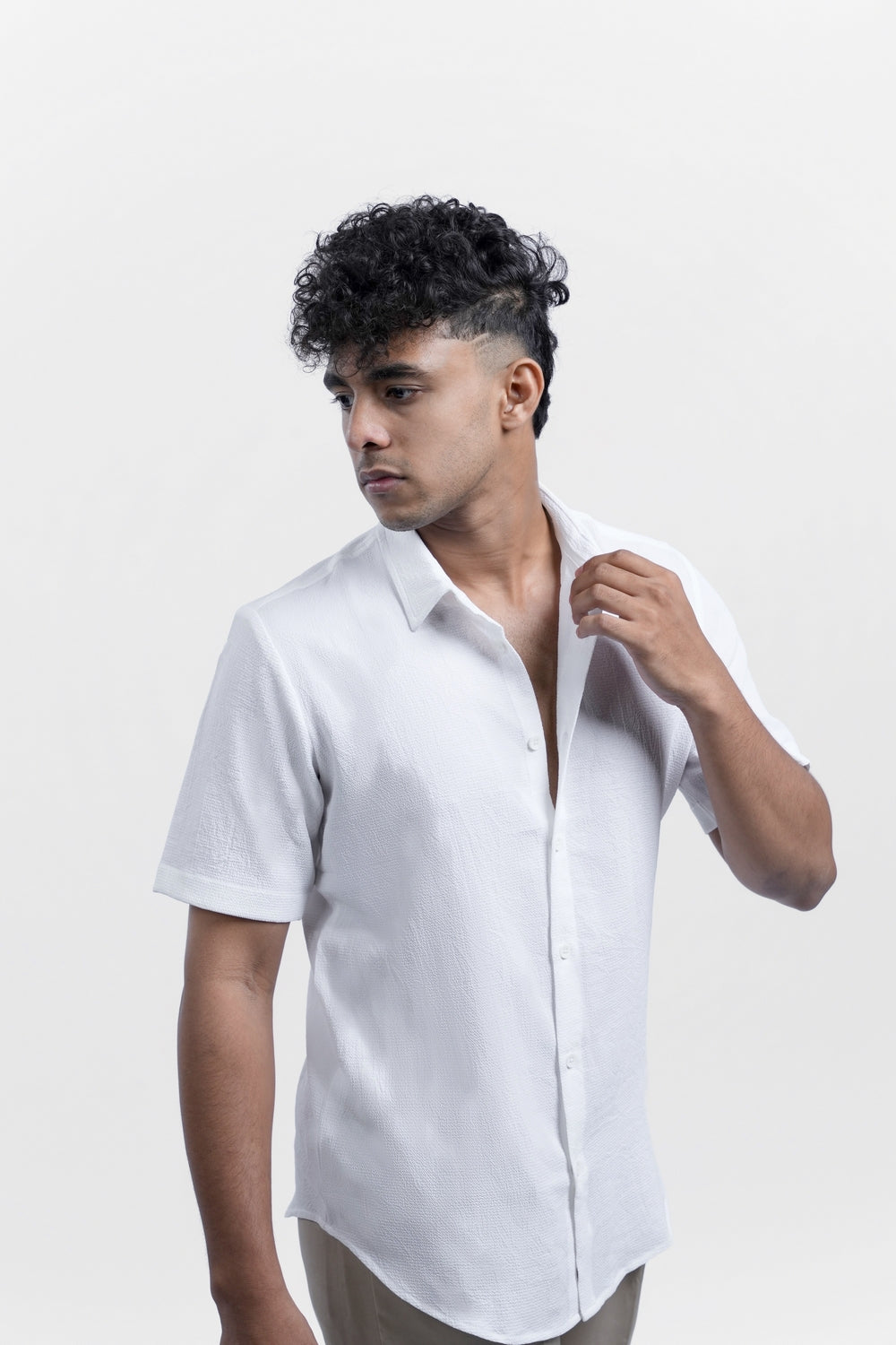 Regular Fit Viscose White Shirt